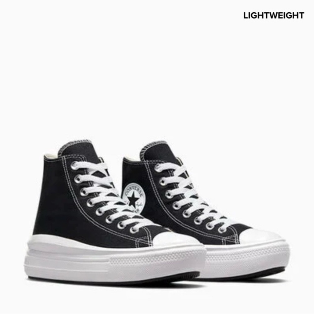 converse chuck taylor all star move platform black/white size 5.5